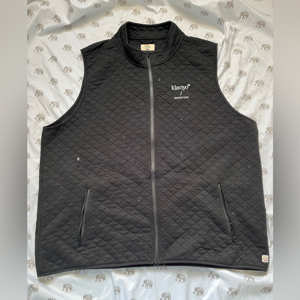 Marine Layer Corbet Full Zip Vest Black SZ XXL